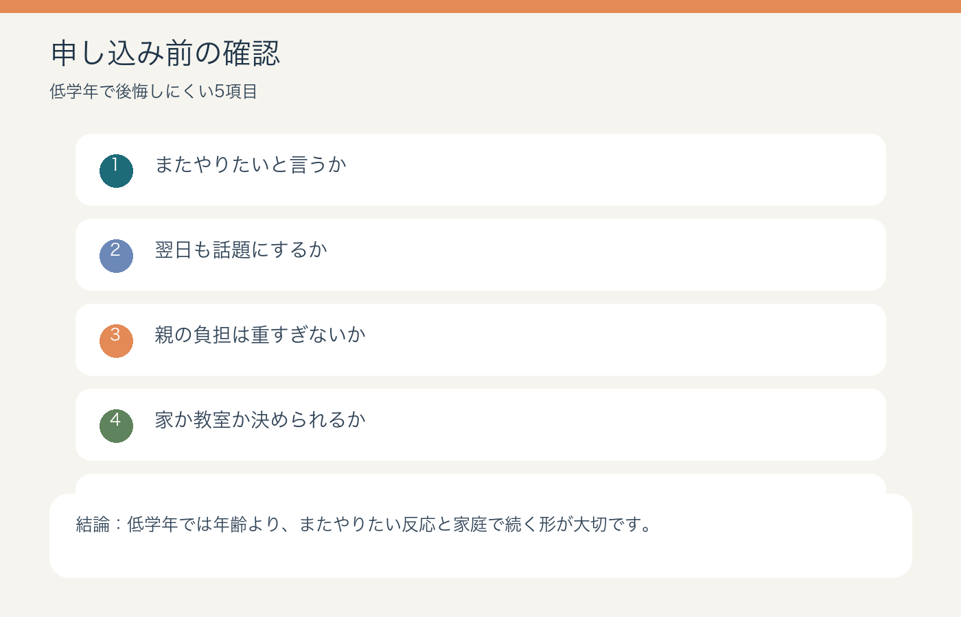 低学年プログラミングの申し込み前チェック図解